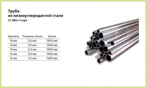 Труба из низкоуглеродистой стали 10 мм х 0,4 мм х 5800 мм - lana-sad.ru - Москва